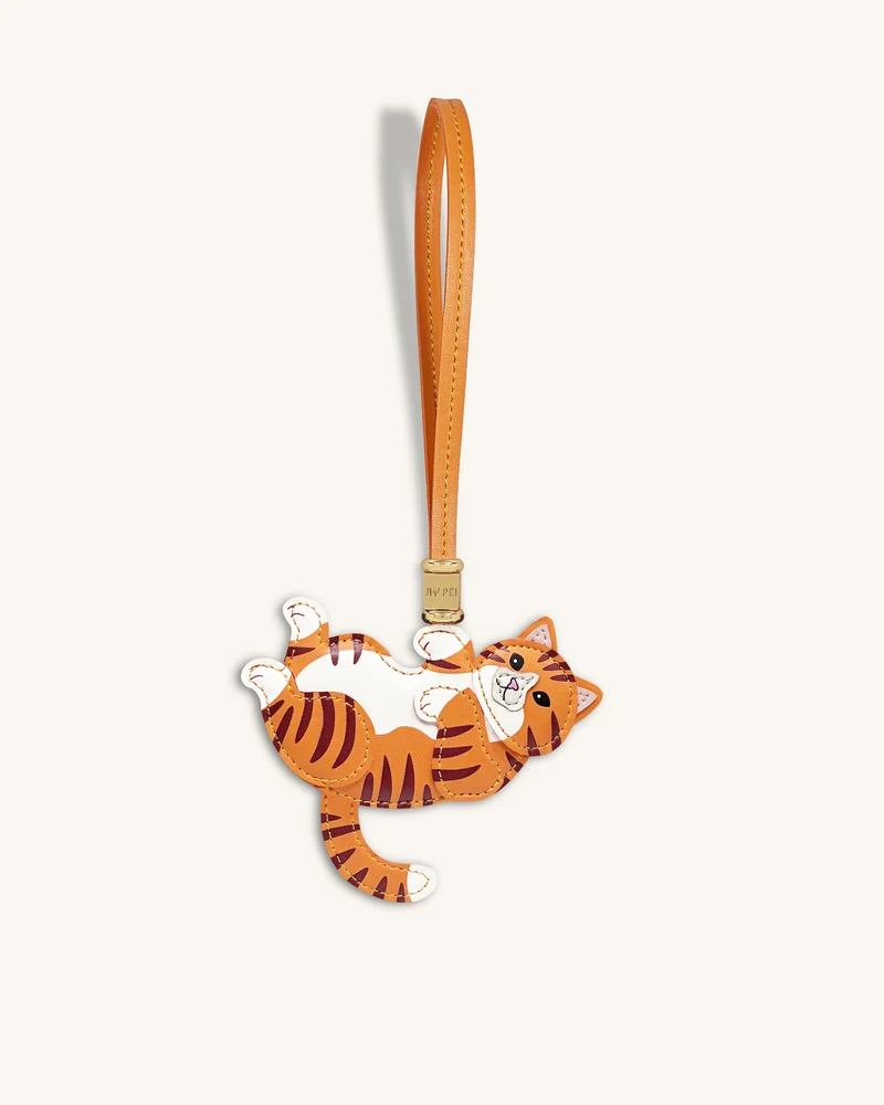 Breloque sac chaton espiègle - Orange