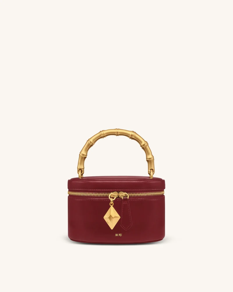 Natalie Sac porté main à pendentif géométrique en métal - Bordeaux