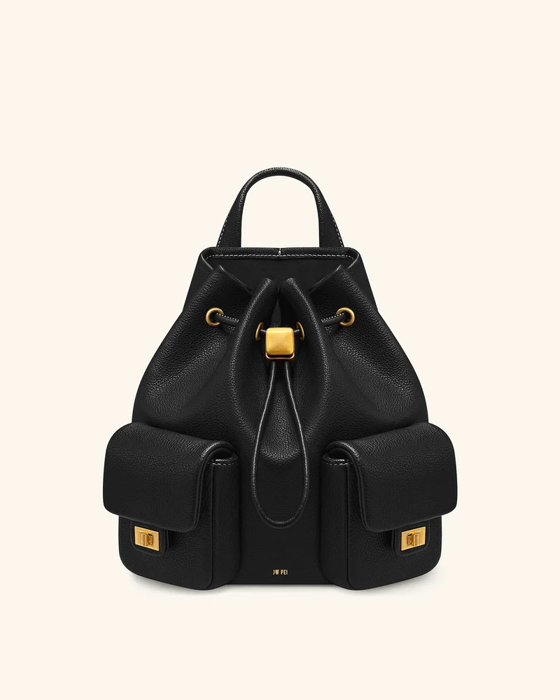 Avery Sac à dos utilitaire à cordon de serrage grainé – Noir