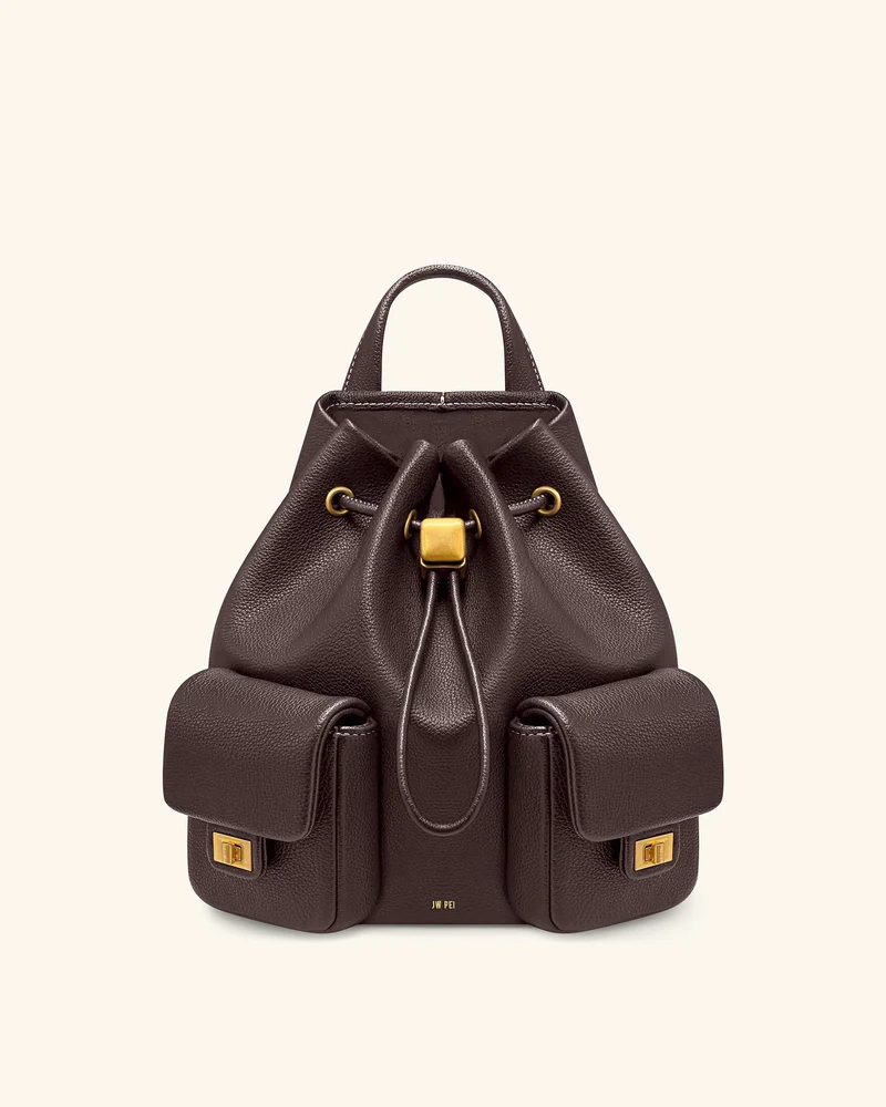 Avery Sac à dos utilitaire à cordon de serrage grainé – Marron foncé