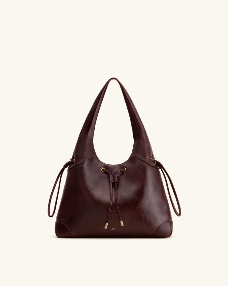 Celandra Sac hobo à cordon de serrage - Bordeaux foncé