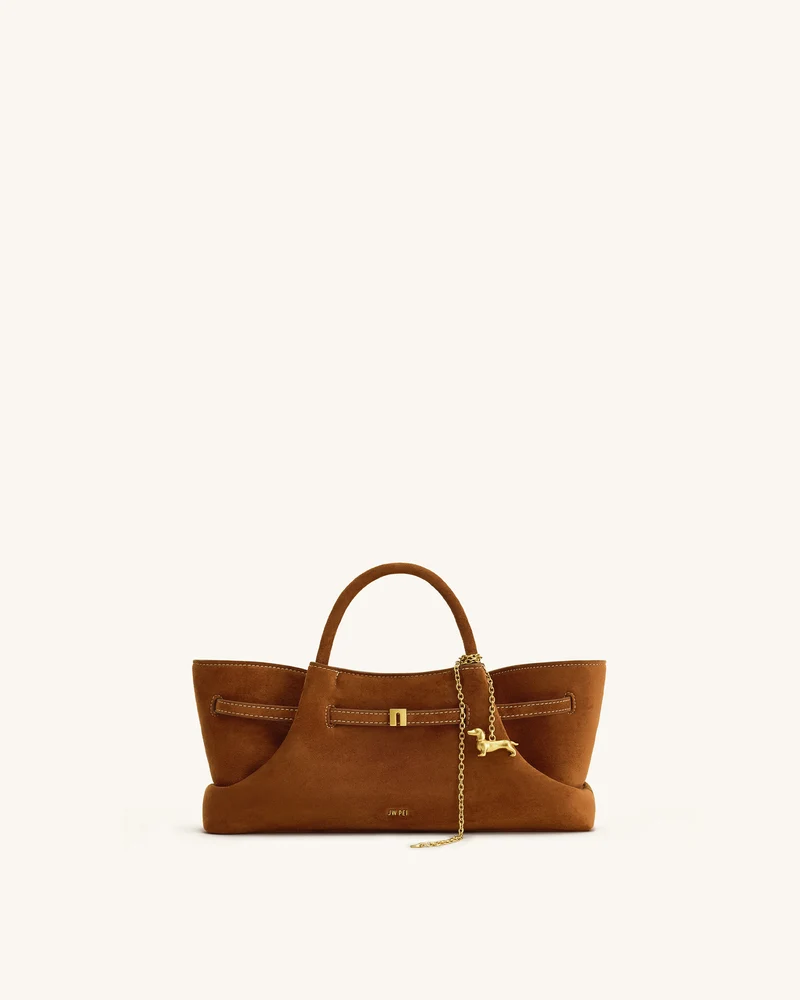 Maeve Sac cabas en suédine avec breloque teckel en métal - Marron