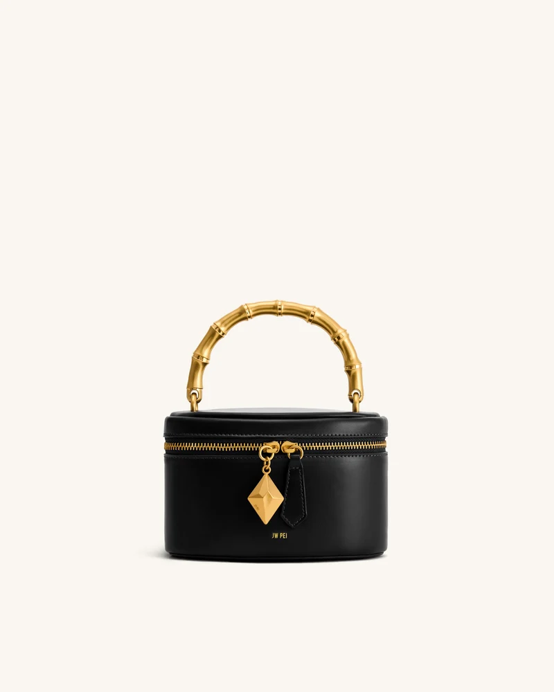 Sac à main à anse rigide géométrique en métal Natalie - Noir