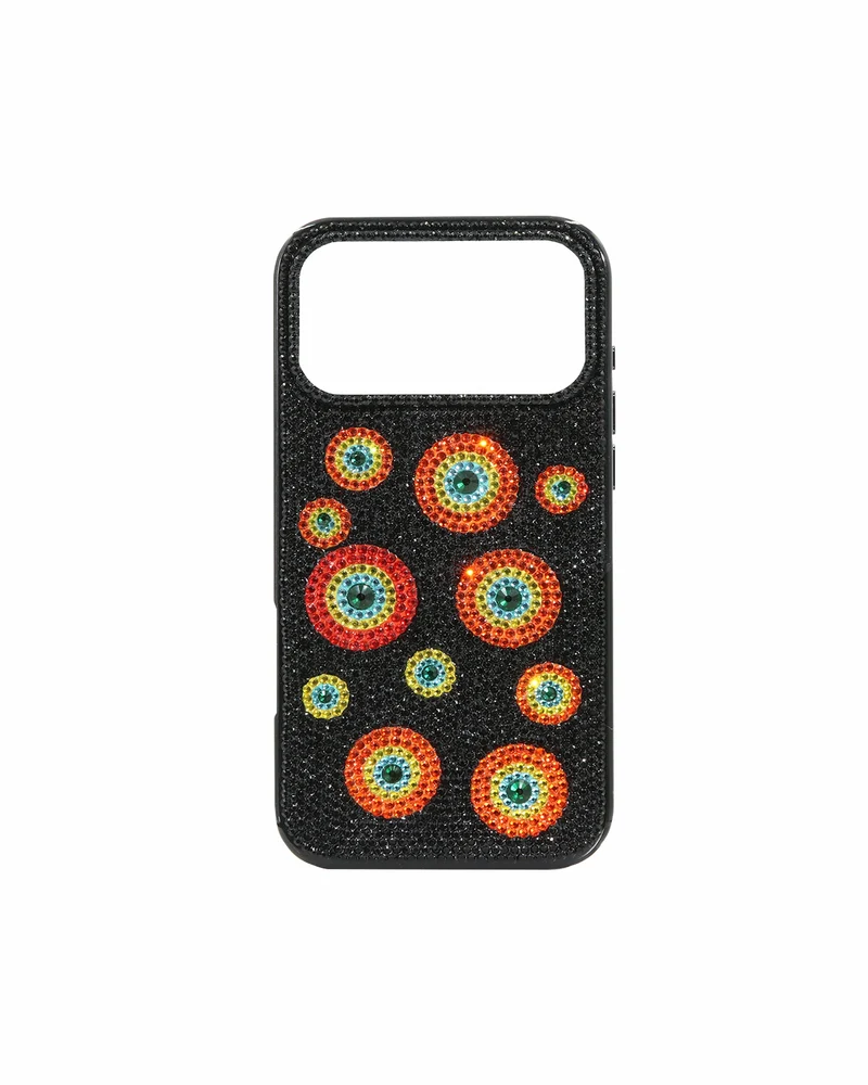 Étui de téléphone orné de cristal artificiel "Evil Eye" - Noir