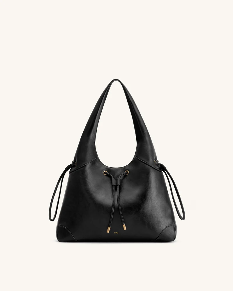 Celandra Sac hobo à cordon de serrage - Noir