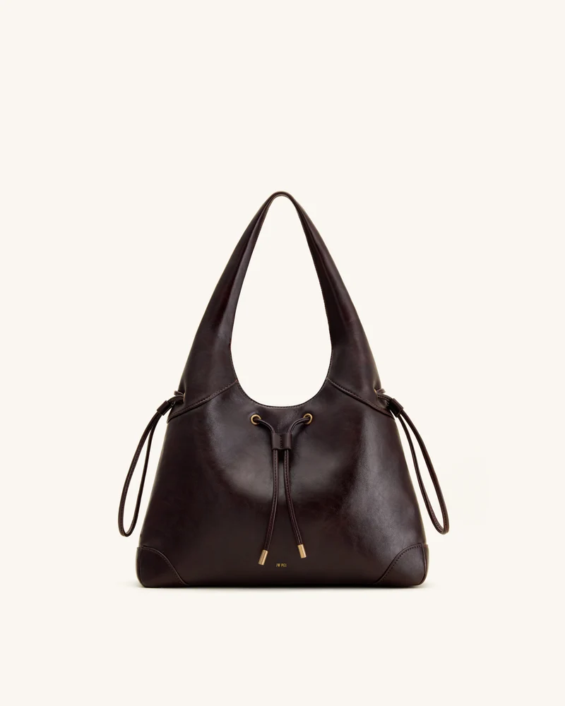 Celandra Sac hobo à cordon de serrage - Marron foncé