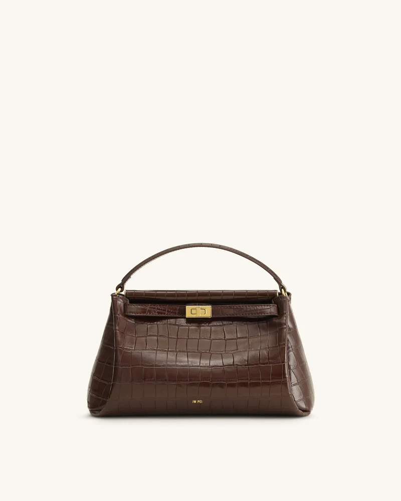 Carmen Sac à poignée supérieure - Marron foncé effet croco