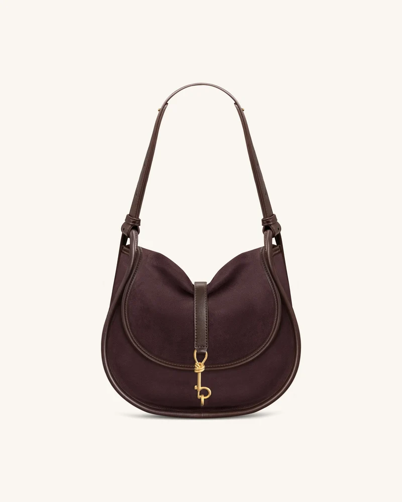 Arla Petit sac hobo en faux daim - Chocolat
