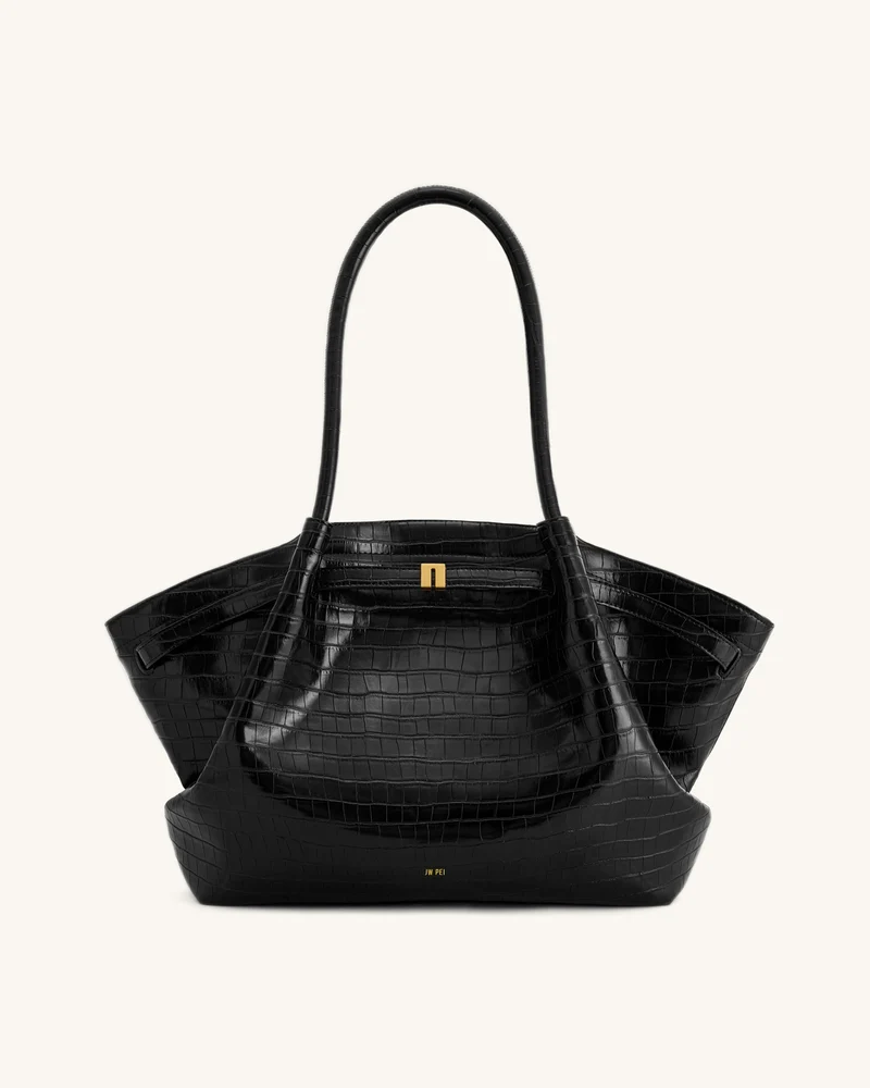 Hana Grand Sac Cabas - Noir Croco