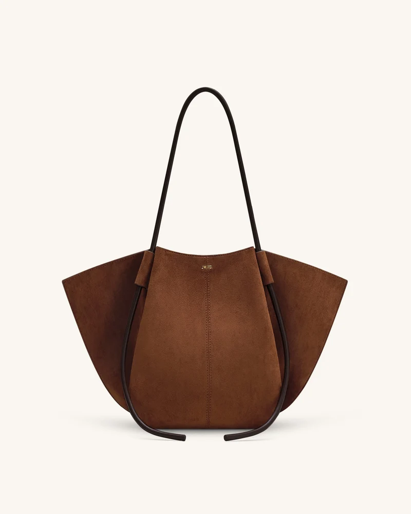 Sac fourre-tout large Nala en suède synthétique - Marron