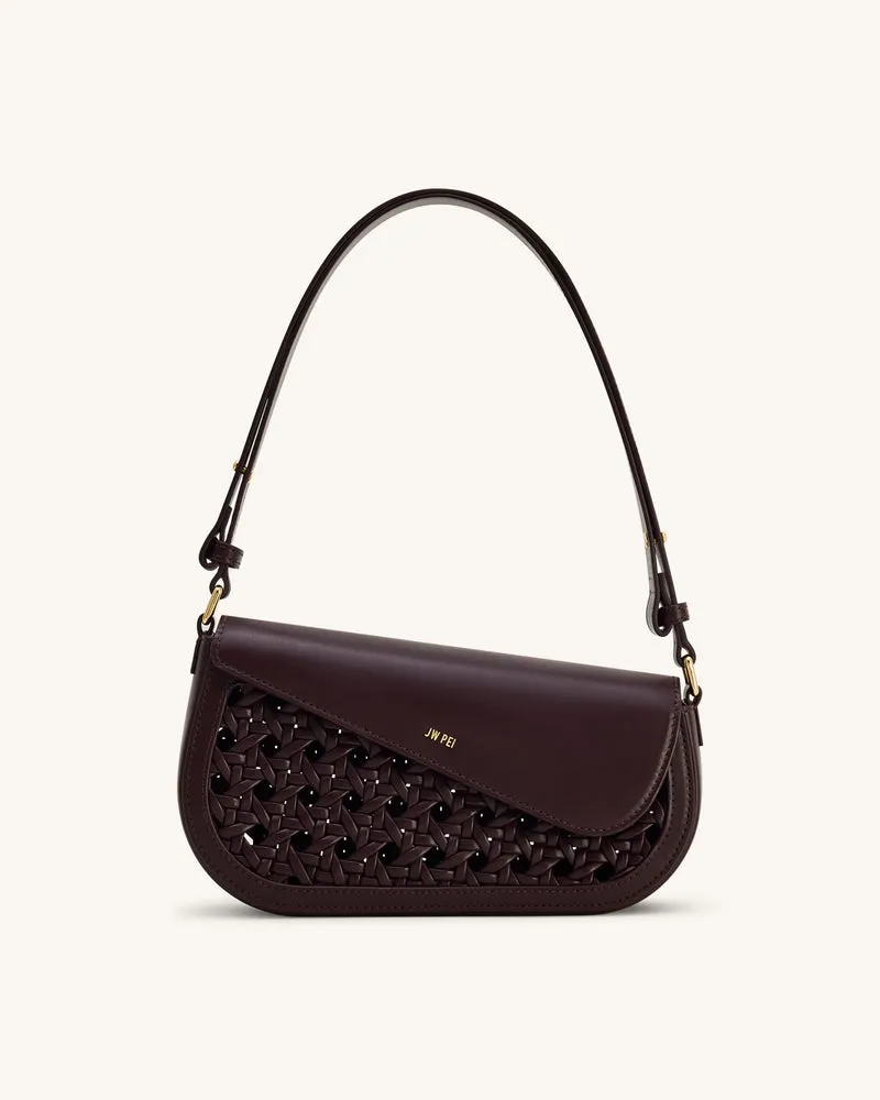 Sac à bandoulière Addisyn à panneau tissé - Bordeaux