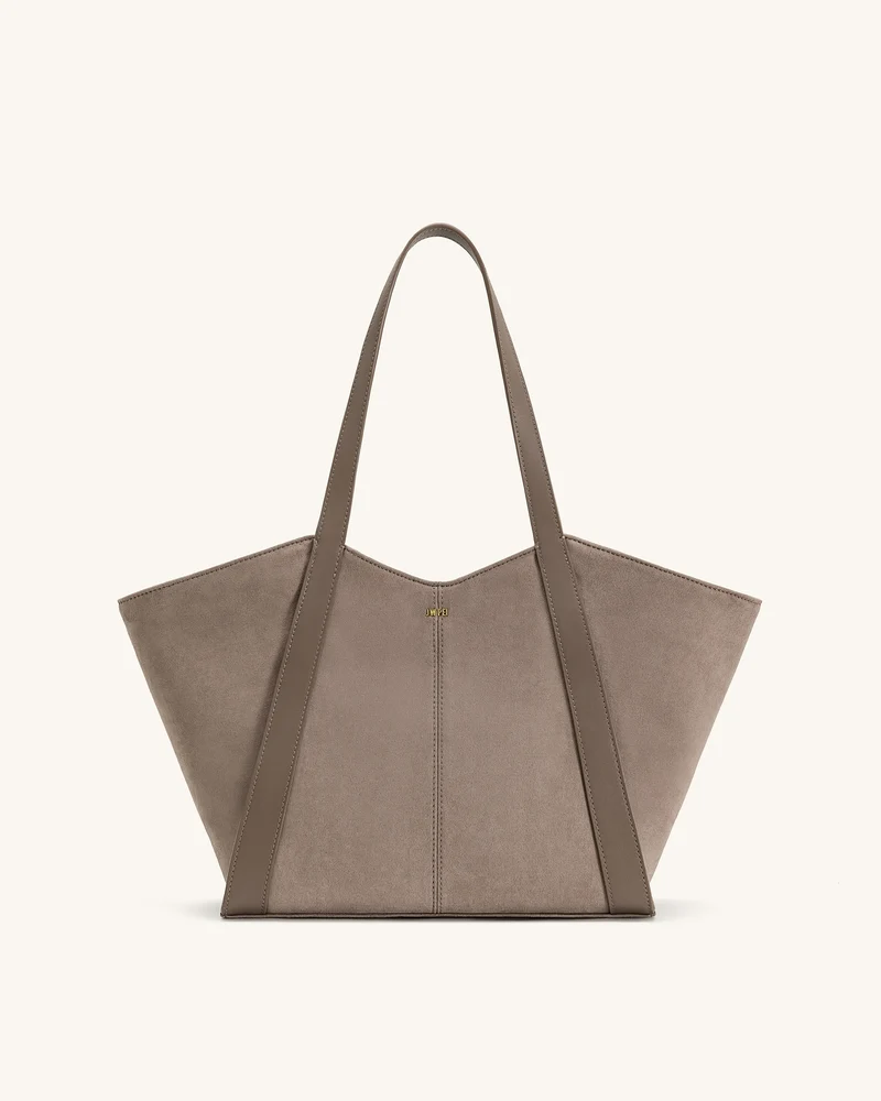 Grand sac cabas en suédine Kiana – Taupe