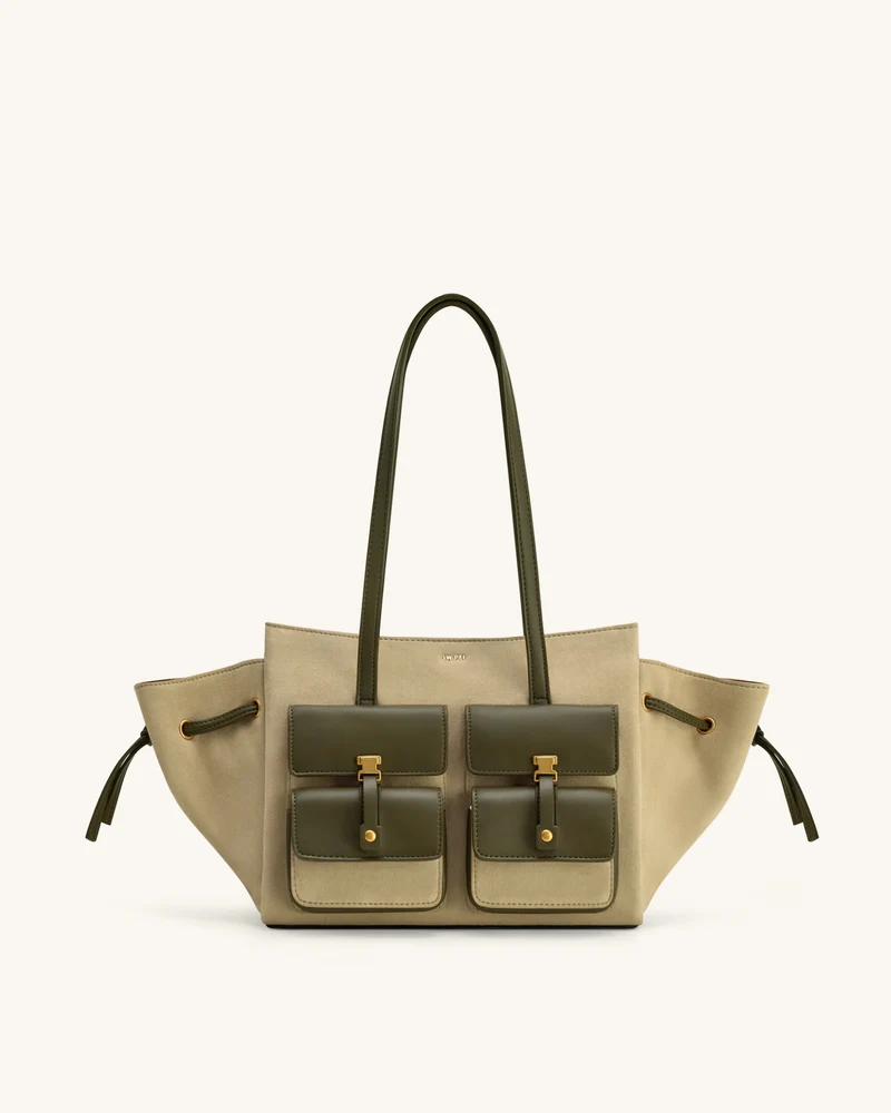 Sac fourre-tout en daim synthétique Linda - Vert