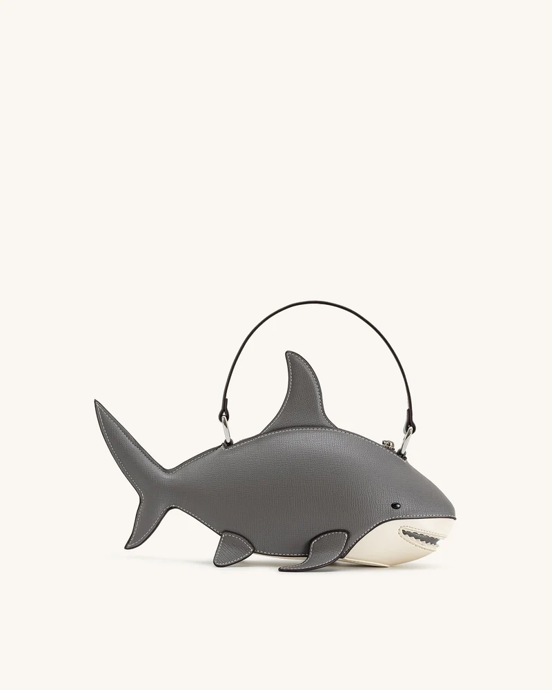 Sac Nerys à poignée supérieure effet requin - Gris