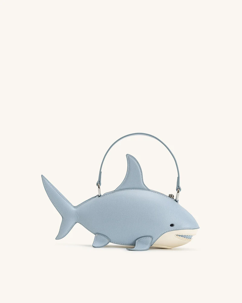 Sac Nerys à poignée supérieure effet requin - Bleu clair