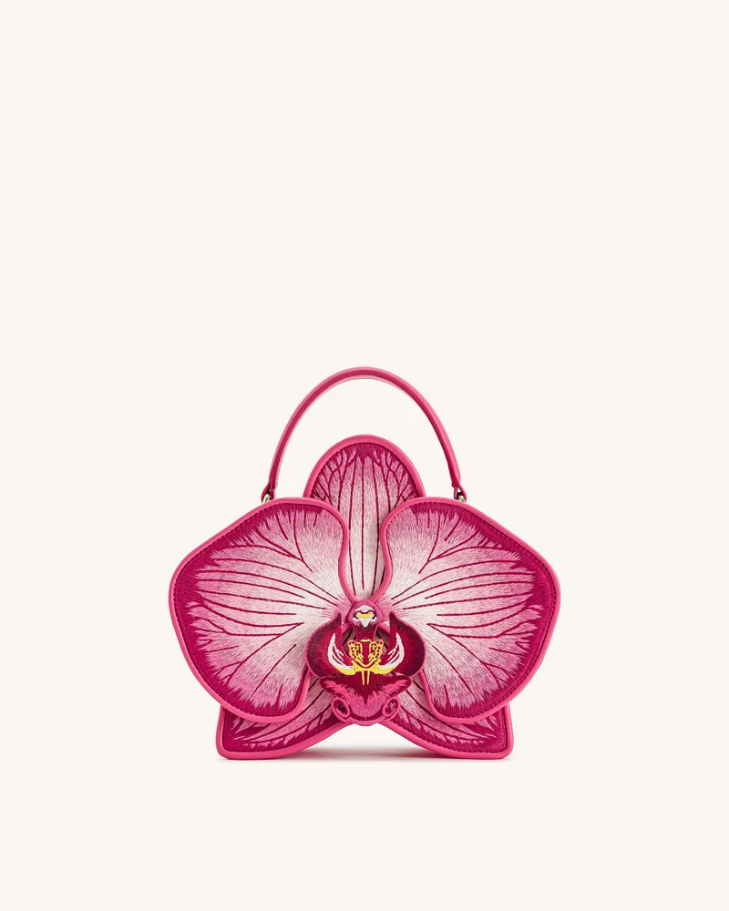 Flora Sac à main à poignée supérieure en forme d’orchidée – Rose