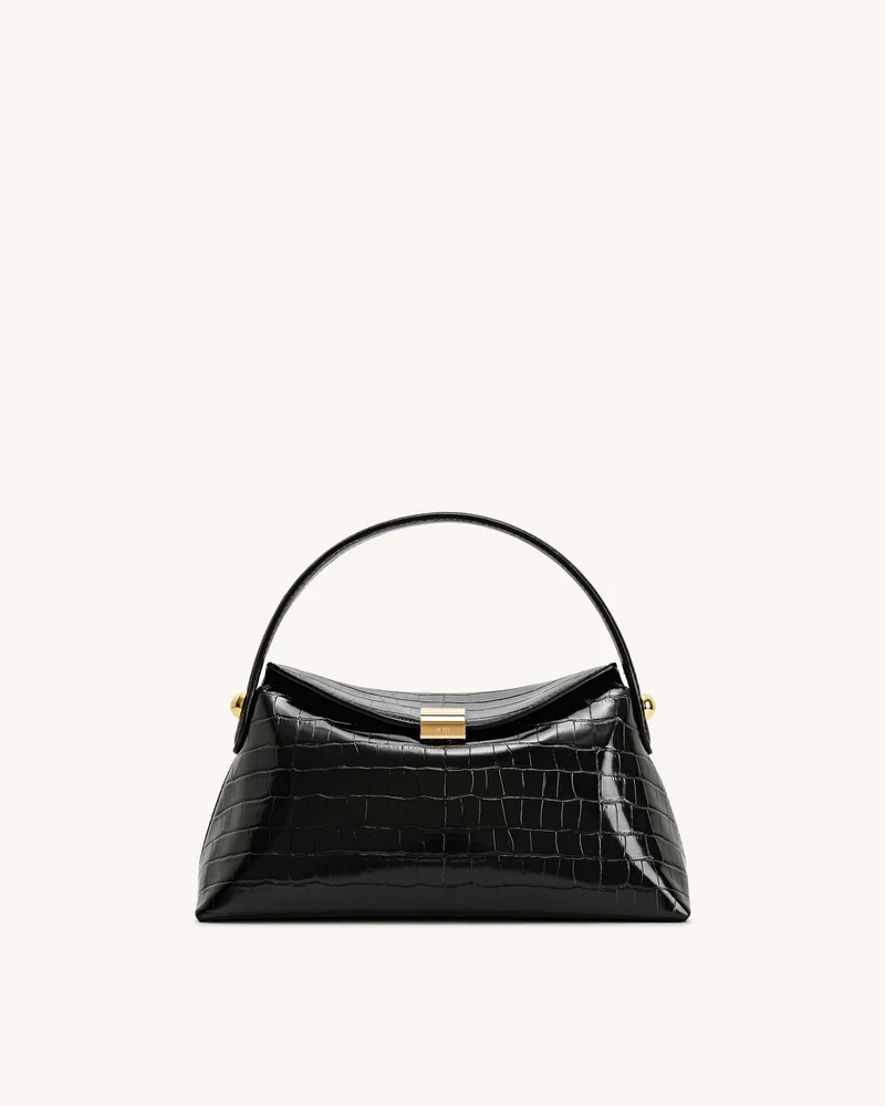 Sac à main Talia à poignée – Croco noir