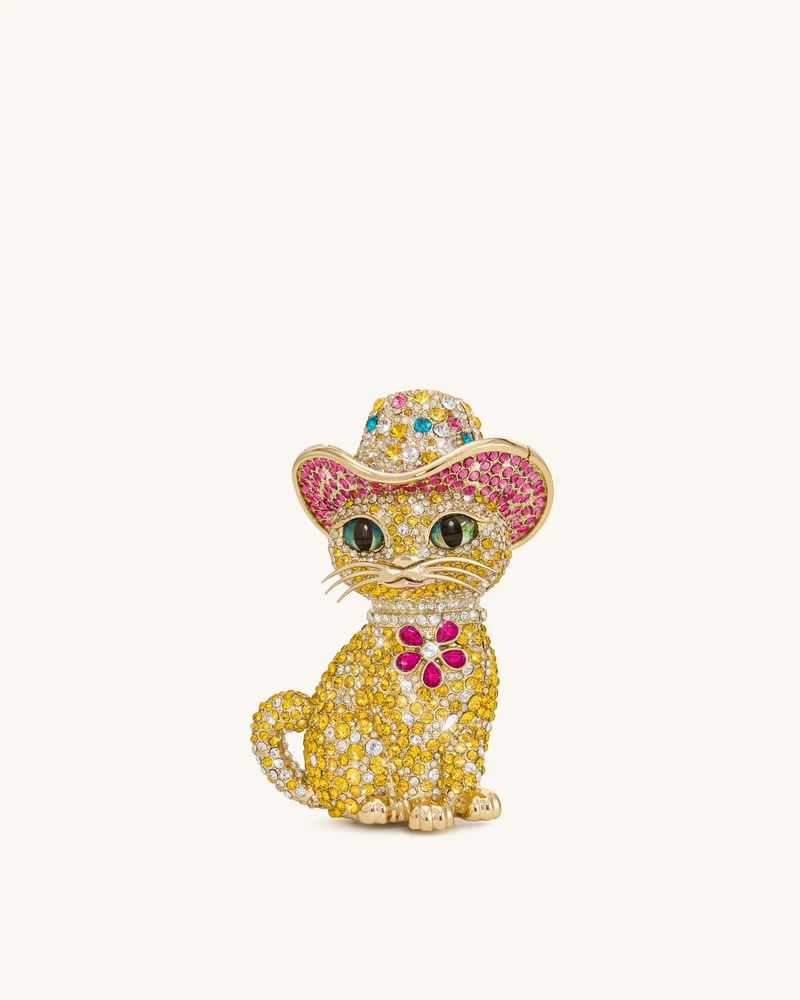 Pochette Chat Glamour - Or Multicolore