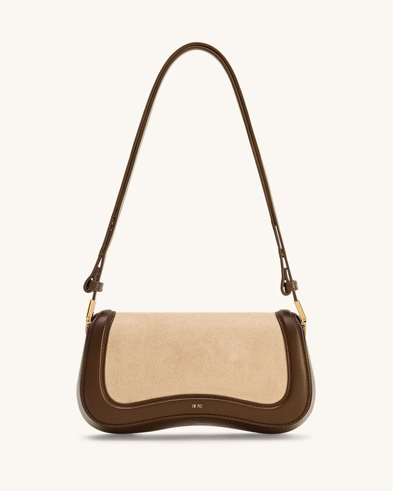 Joy Sac à bandoulière en faux daim - Brun kaki