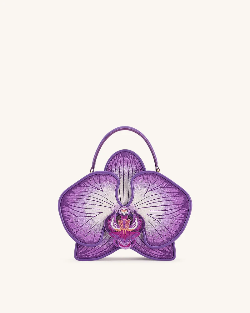 Flora Sac à main à poignée supérieure en forme d’orchidée – Violet