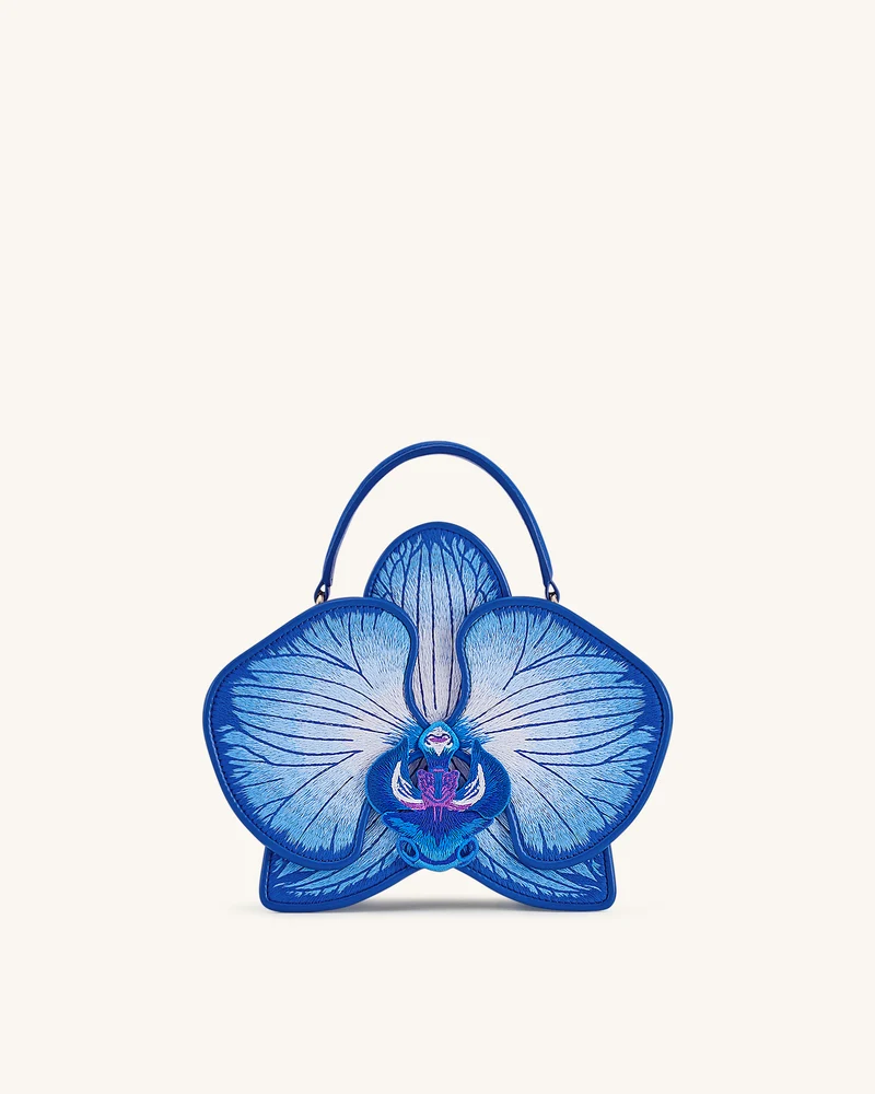 Flora Sac à main à poignée supérieure en forme d’orchidée – Bleu