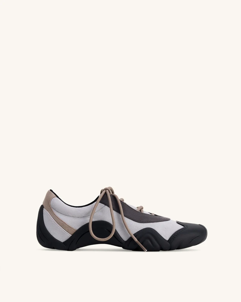Baskets ballerines à lacets Caitlin en faux suède - Mélange gris