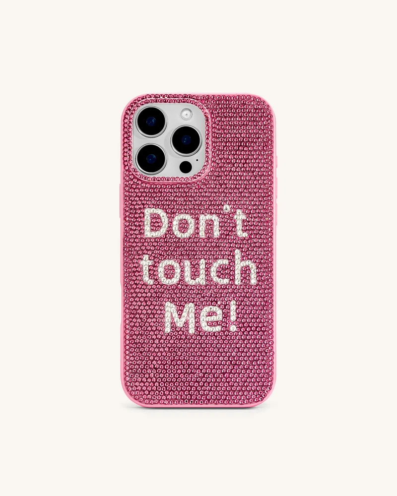 Étui iPhone "Don't touch Me!" - Rose Multicolore