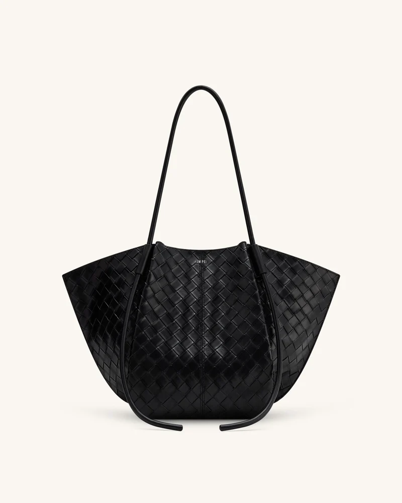 Sac fourretout large Nala à texture tissée - Noir