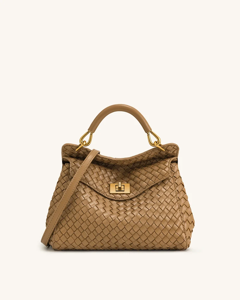 Sac tressé classique à poignée Lucia – Marron