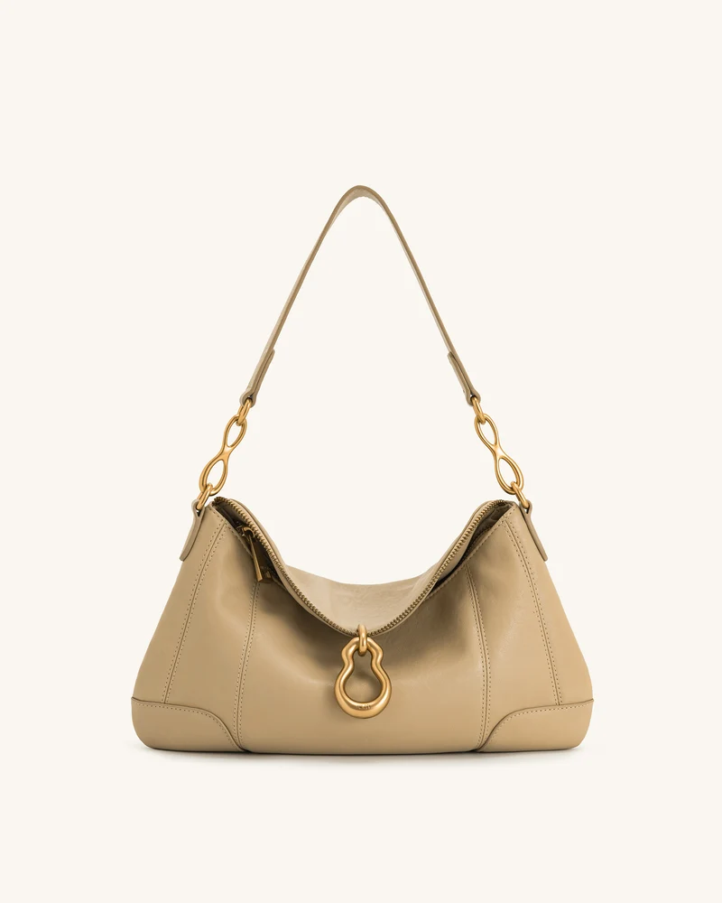 Sac bandoulière Jayla orné d’un pendentif en métal – Kaki