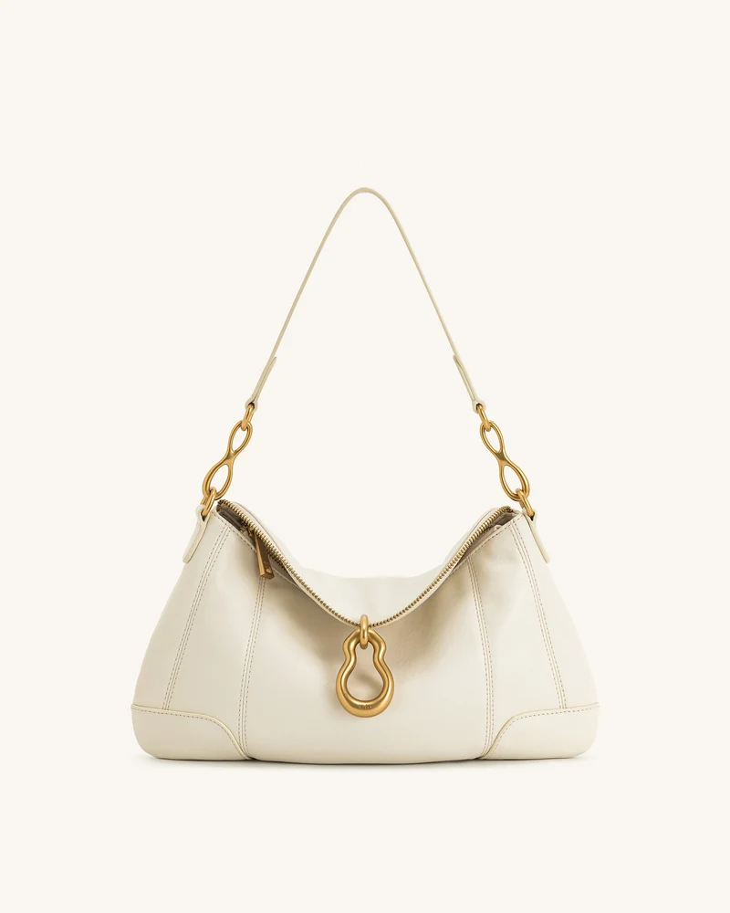 Sac bandoulière Jayla orné d’un pendentif en métal – Blanc