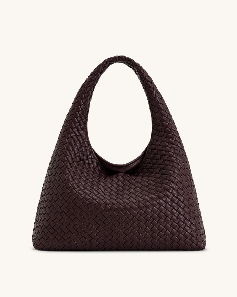 Laura Sac à main épaule tressé – Bourgogne profond