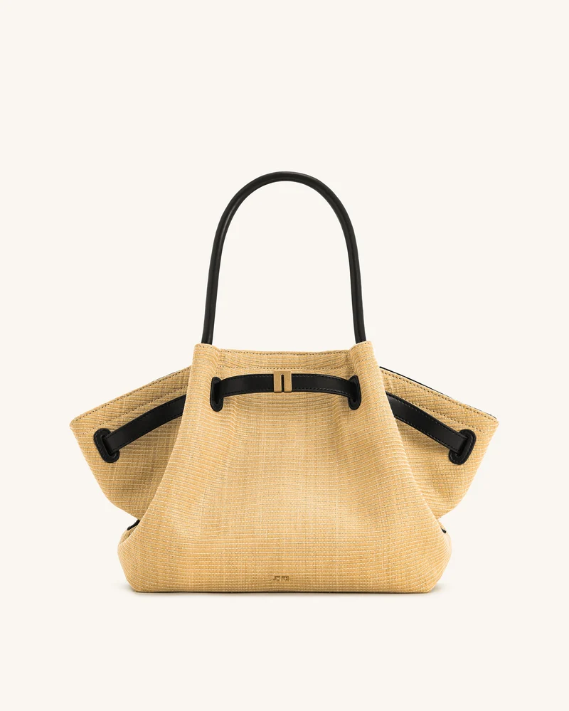 Hana Sac Cabas Moyen en Faux Paille - Paille Brune