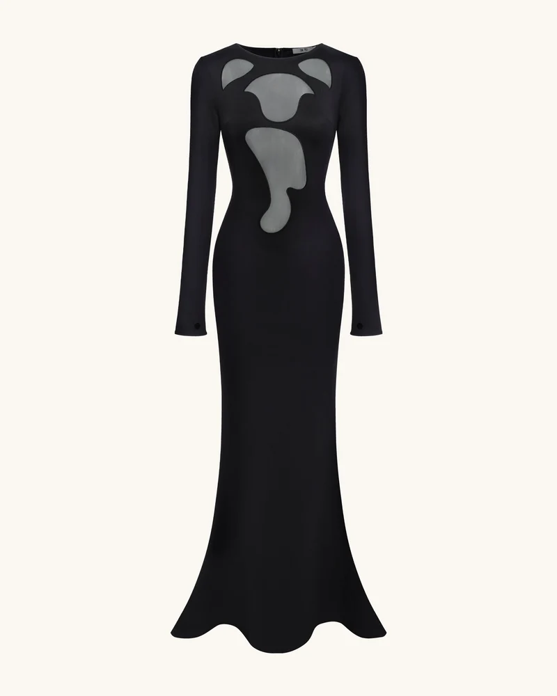 Robe Bodycon Ava à Découpes - Noire