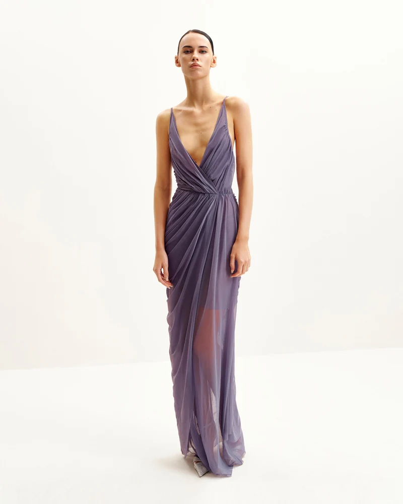 Robe Longue en Maille Luna - Lavande