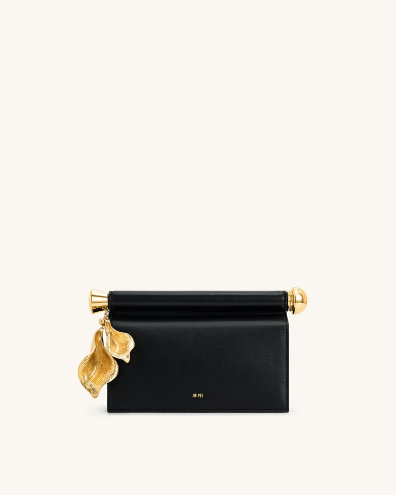 Pochette Holly ornée d'un pendentif en métal - Noir