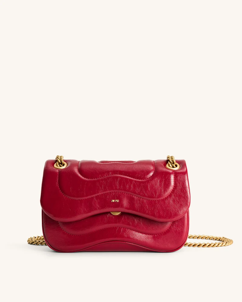 Tina Sac Bandoulière Matelassé avec Chaîne - Rouge foncé