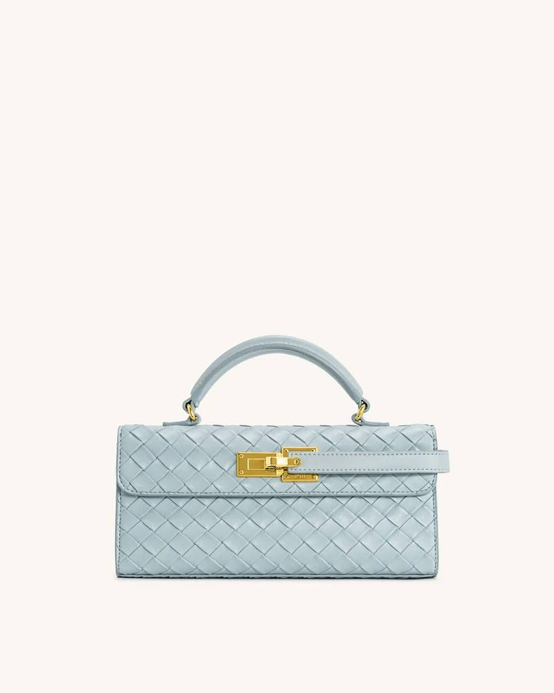 Sac à poignée supérieure Keyla avec texture tressée – Bleu