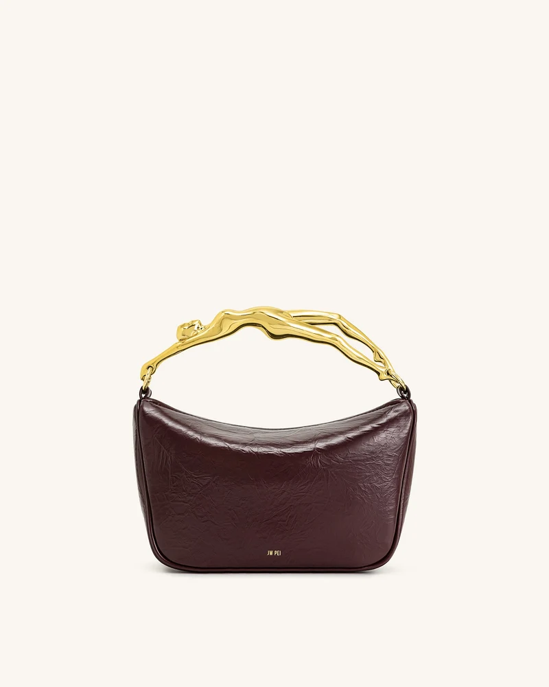 Sac à main Jenny avec poignée en forme humaine – Bordeaux foncé