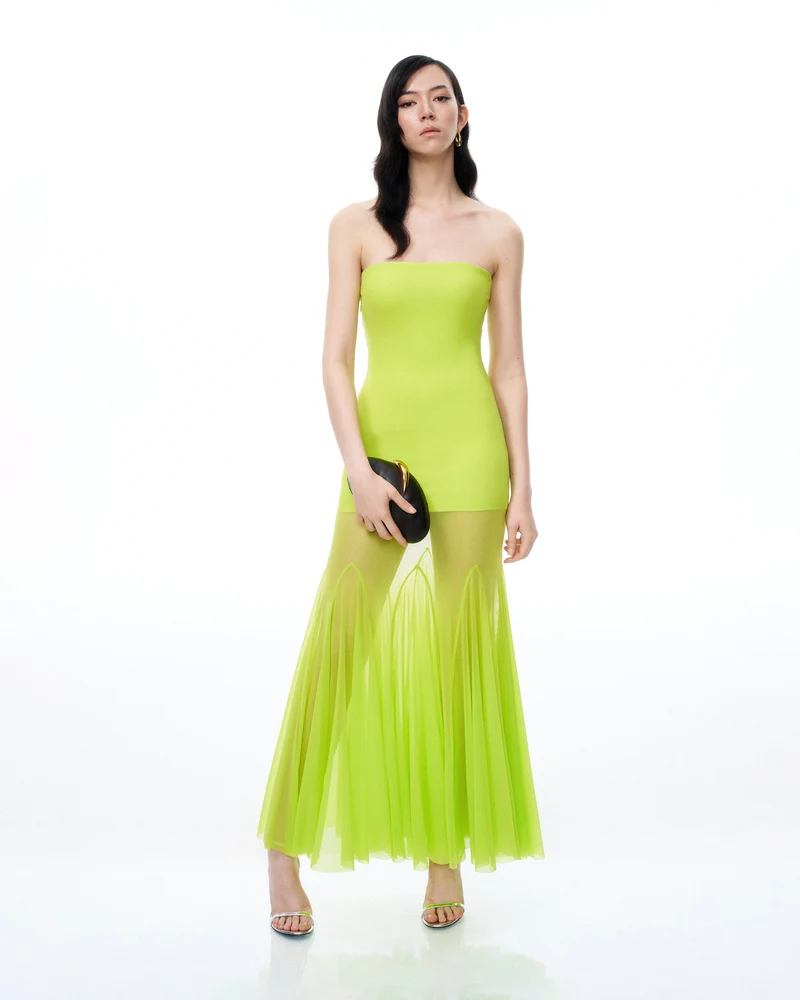 Robe en mesh Thalassa – Vert citron