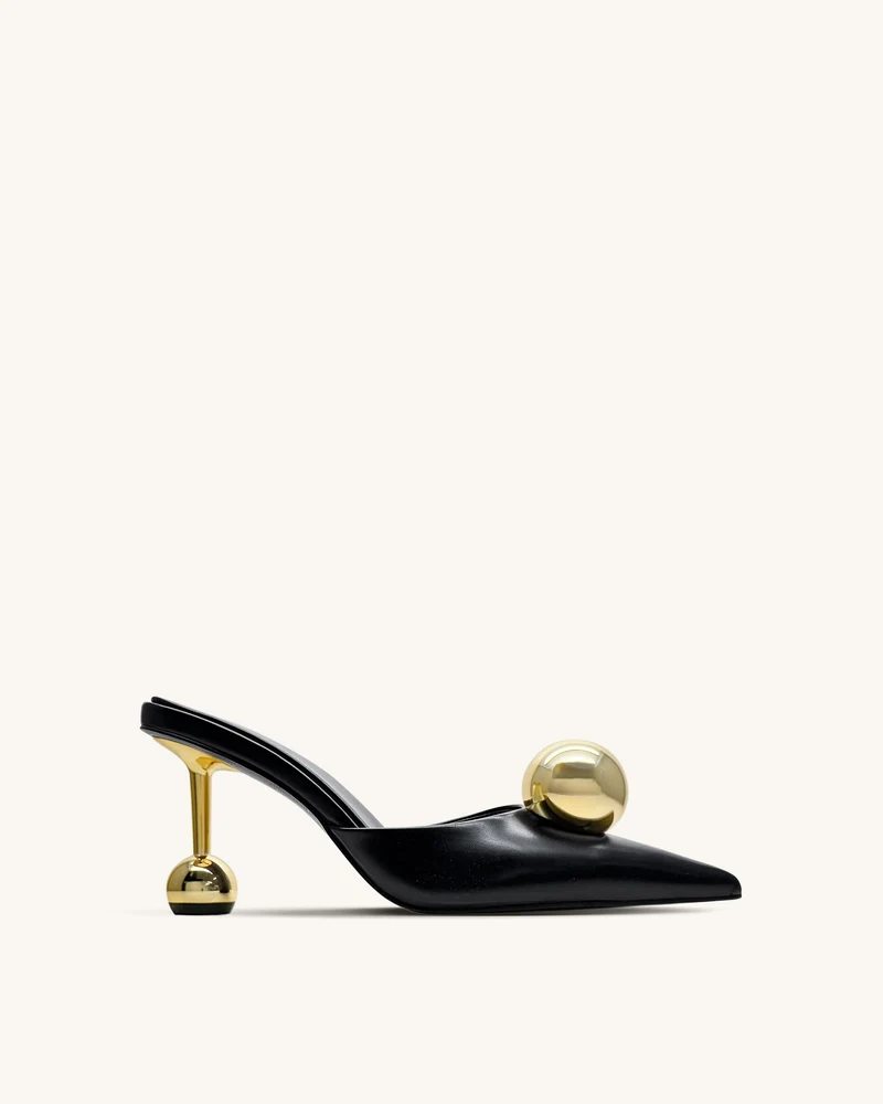 Sofia Mules à talon sphérique – Noir