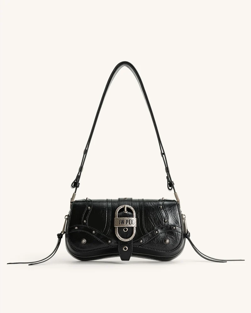 Le sac à bandoulière écrasé Joy - Noir