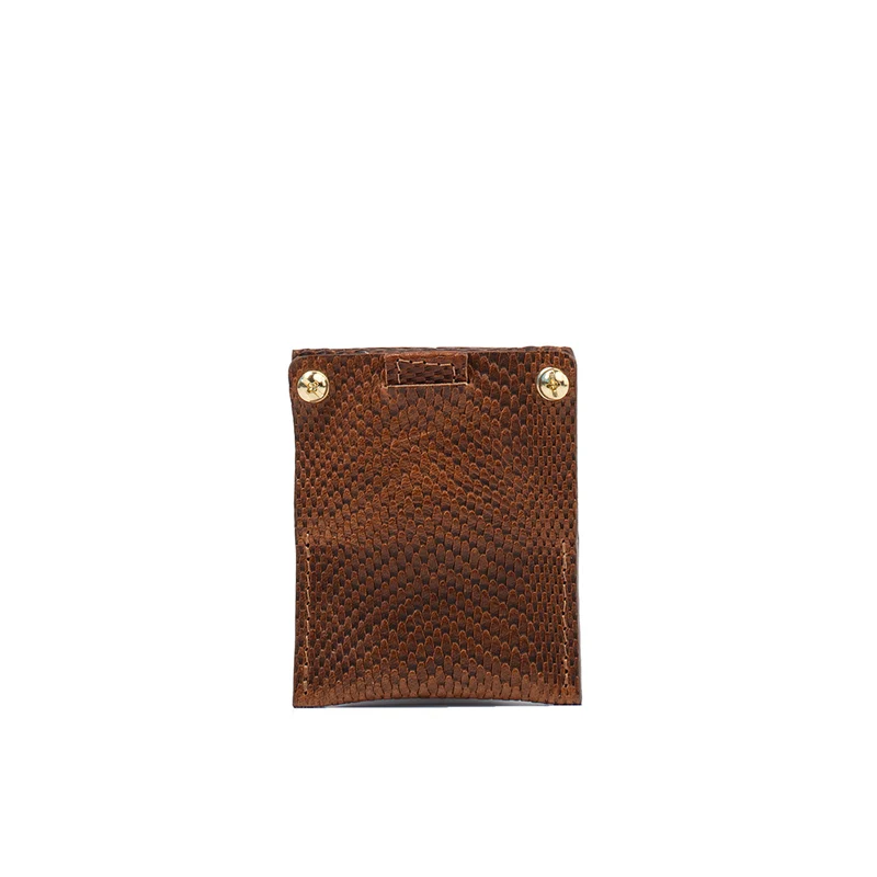 Leather Card Holder 2.0 for AirTag (Snake Print)
