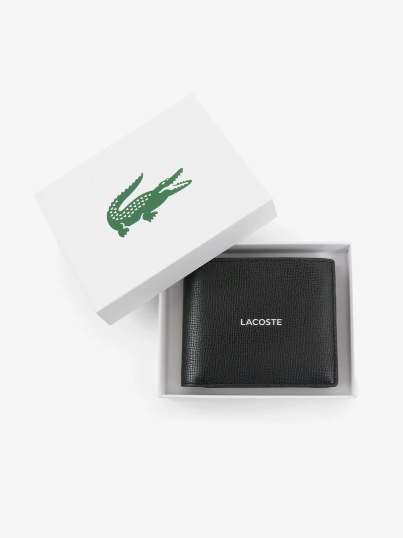Portefeuille Lacoste noir en cuir