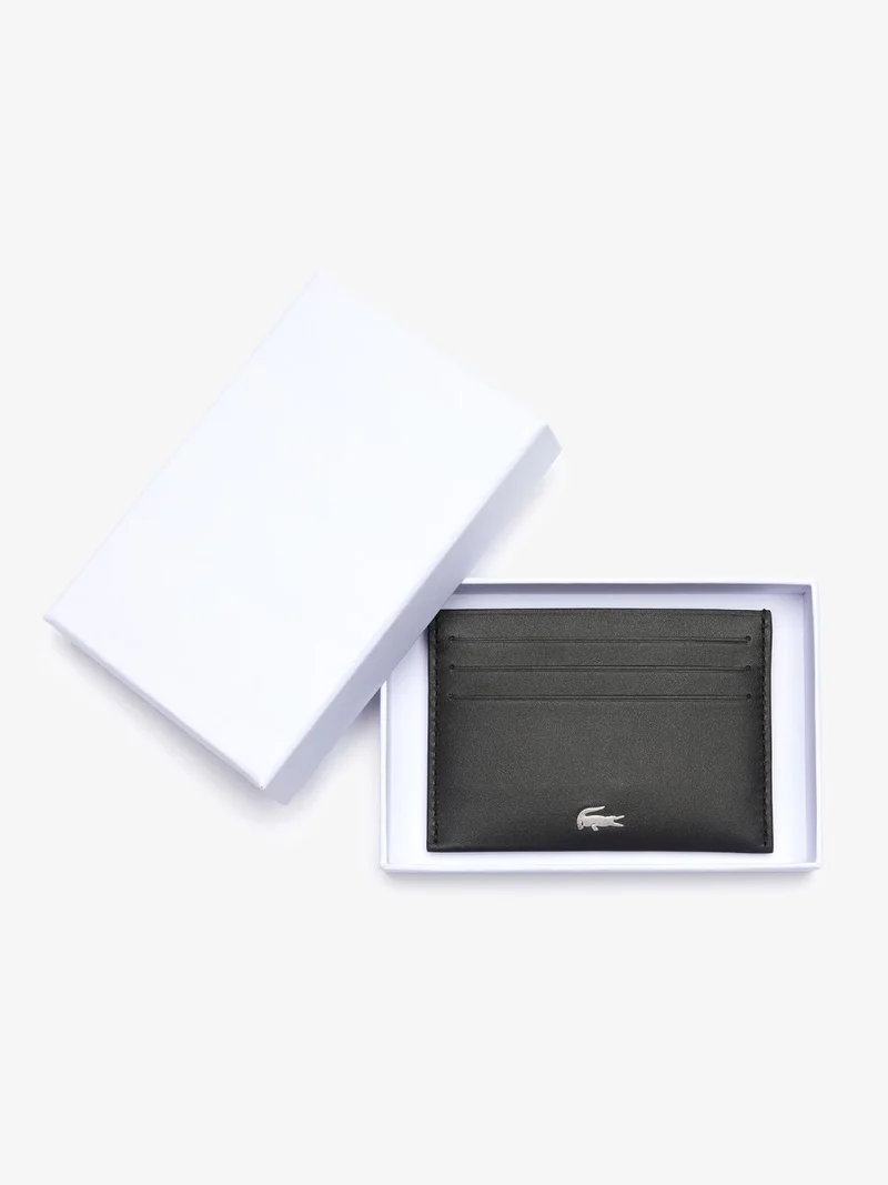Porte-cartes Lacoste noir en cuir