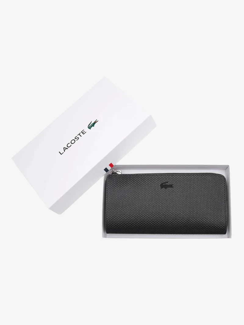Portefeuille femme Lacoste noir en cuir